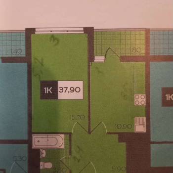 Продается 1-комнатная квартира, 38 м²