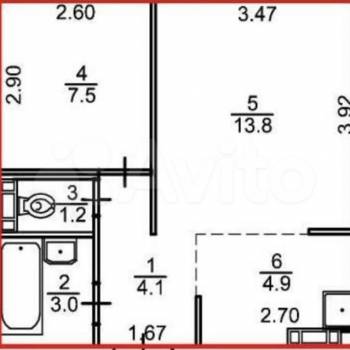 Сдается 1-комнатная квартира, 35 м²