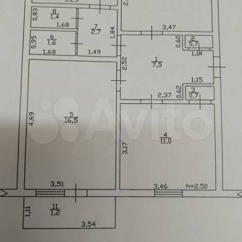 Продается 2-х комнатная квартира, 55,5 м²