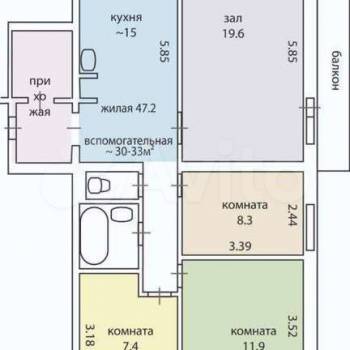 Продается Многокомнатная квартира, 70 м²