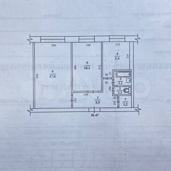 Продается 1-комнатная квартира, 43,3 м²