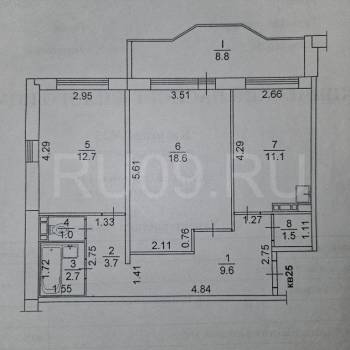 Сдается 2-х комнатная квартира, 65 м²