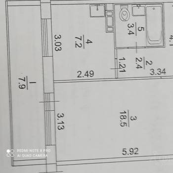 Продается 1-комнатная квартира, 36,6 м²