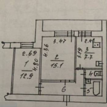 Продается 2-х комнатная квартира, 48 м²