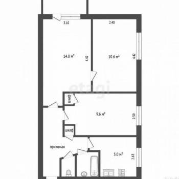 Сдается Многокомнатная квартира, 51 м²