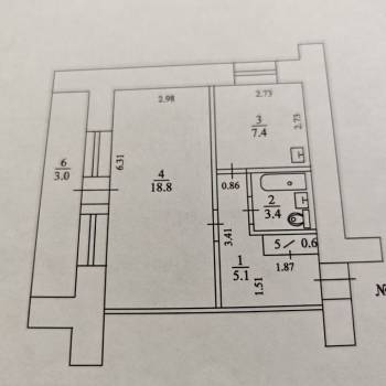 Продается 1-комнатная квартира, 35,3 м²