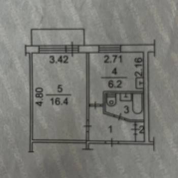 Продается 1-комнатная квартира, 29 м²