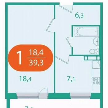 Сдается 1-комнатная квартира, 34,7 м²
