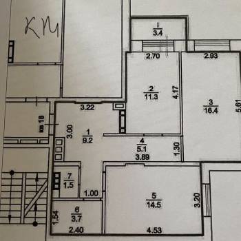 Продается 2-х комнатная квартира, 61,7 м²