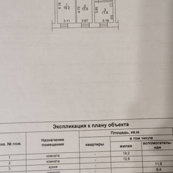 Продается 2-х комнатная квартира, 53,9 м²