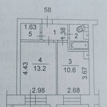 Сдается 1-комнатная квартира, 32,8 м²