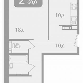 Сдается 2-х комнатная квартира, 60 м²