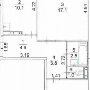 Сдается 2-х комнатная квартира, 52,9 м²