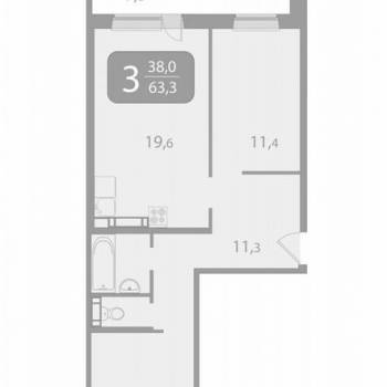 Сдается 2-х комнатная квартира, 60 м²