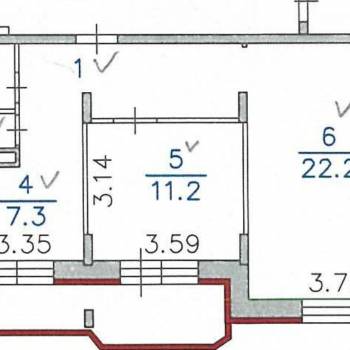 Продается 2-х комнатная квартира, 55 м²
