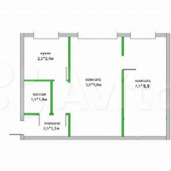 Сдается 2-х комнатная квартира, 45 м²