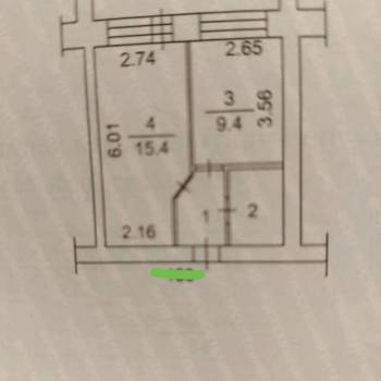 Продается 1-комнатная квартира, 31,5 м²