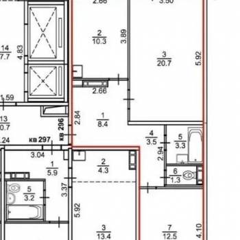 Продается 2-х комнатная квартира, 60 м²