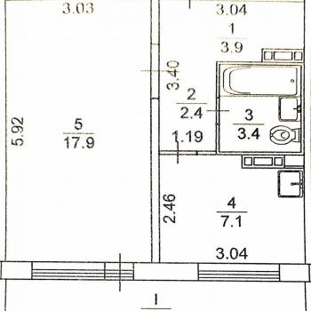 Продается 1-комнатная квартира, 35,5 м²
