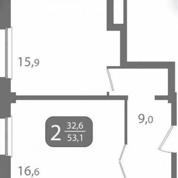 Сдается 2-х комнатная квартира, 53 м²