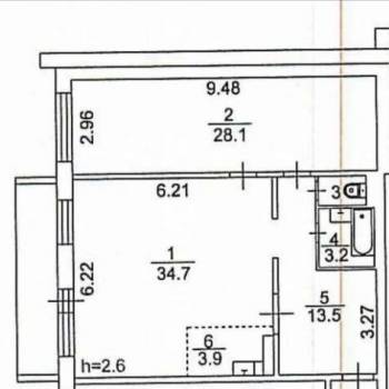 Продается 2-х комнатная квартира, 84,4 м²