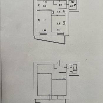 Продается 2-х комнатная квартира, 41,1 м²