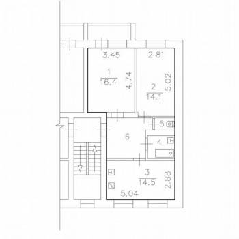 Продается 2-х комнатная квартира, 57,8 м²