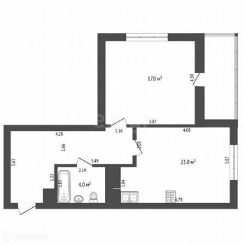 Продается 1-комнатная квартира, 50,5 м²