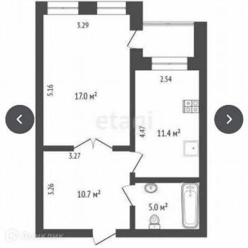 Продается 1-комнатная квартира, 44,1 м²