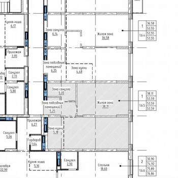Продается 1-комнатная квартира, 53,6 м²