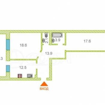 Сдается 2-х комнатная квартира, 78 м²