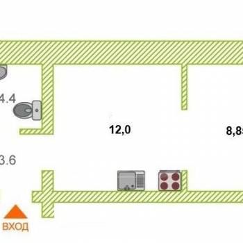 Сдается 1-комнатная квартира, 28 м²