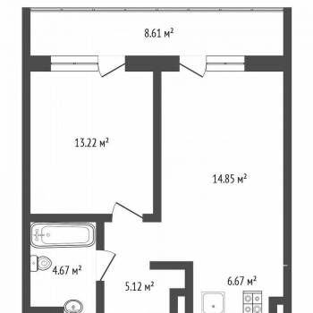 Сдается 1-комнатная квартира, 52 м²