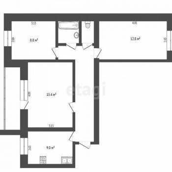 Продается 3-х комнатная квартира, 60,9 м²