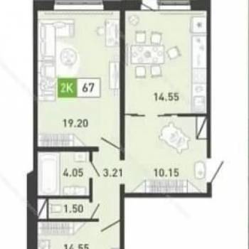 Продается 2-х комнатная квартира, 67,6 м²