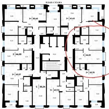 Продается 2-х комнатная квартира, 46 м²