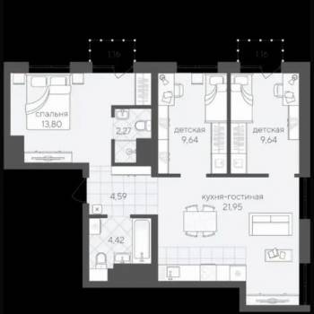 Продается 3-х комнатная квартира, 66,1 м²