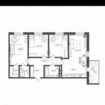 Продается 3-х комнатная квартира, 81,1 м²