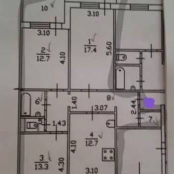Продается 3-х комнатная квартира, 72,1 м²