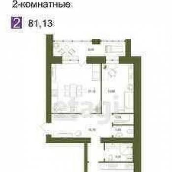 Продается 2-х комнатная квартира, 76,8 м²