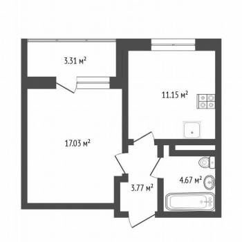 Продается 1-комнатная квартира, 37 м²