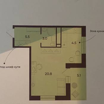 Сдается 1-комнатная квартира, 38,9 м²