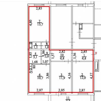 Продается 3-х комнатная квартира, 67 м²