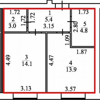 Продается 1-комнатная квартира, 41 м²