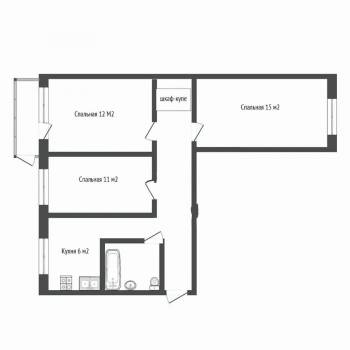 Продается 3-х комнатная квартира, 57,8 м²
