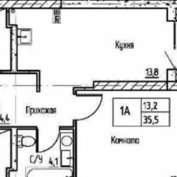 Продается 1-комнатная квартира, 35,9 м²