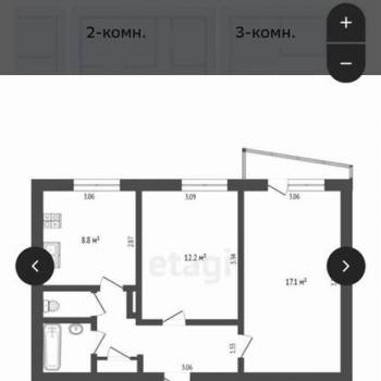 Продается 2-х комнатная квартира, 50,3 м²