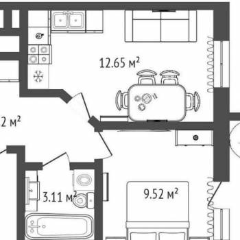 Продается 1-комнатная квартира, 36,2 м²