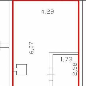 Продается 1-комнатная квартира, 24,3 м²
