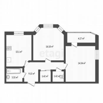 Продается 2-х комнатная квартира, 60 м²